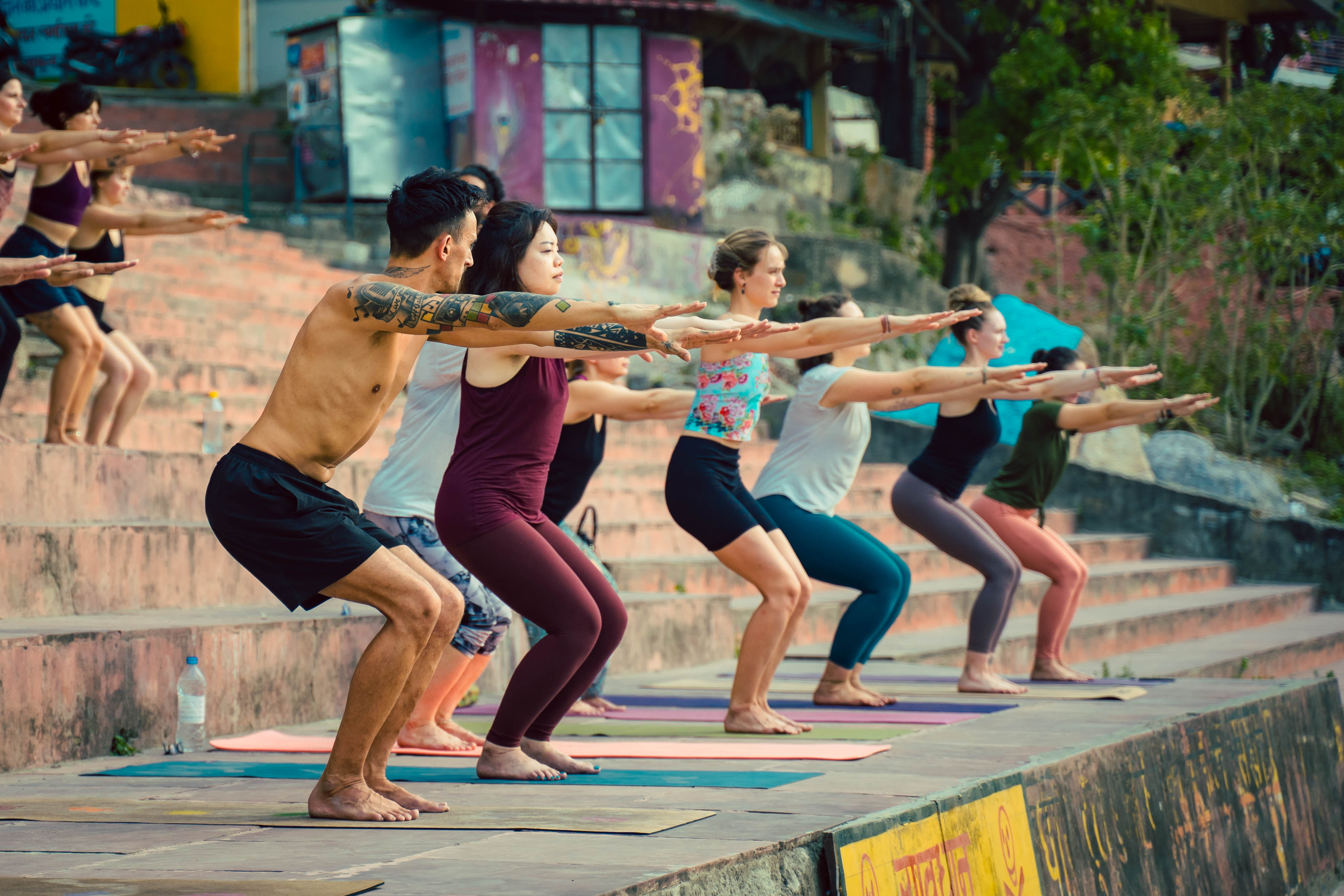 Himalayan mountains surrounding yoga school